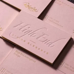 Custom White Paper Embossed VIP Business Cards with Logo