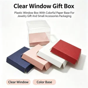 Custom White, Pink, Silver, and Gold Paper Insert Base for Clear PVC PET Plastic Gift Box