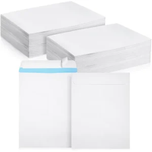 Custom White Self-Stick Document Catalog Mailing Envelopes with Flap