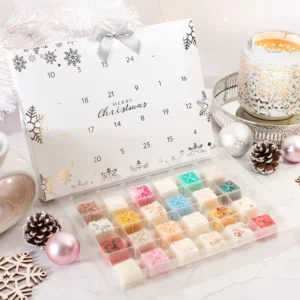 Custom White Silver Gold Foil Christmas Advent Calendar Box