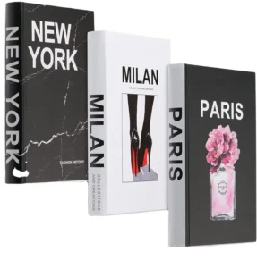 Custom White and Black Blank Decorative Hardcover Book