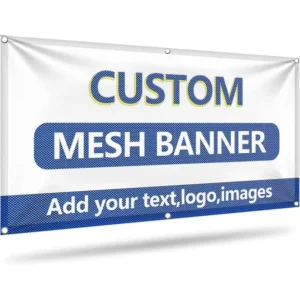 Custom Wind-Permeable Mesh Vinyl Banner for Outdoor Fences and Building Sites