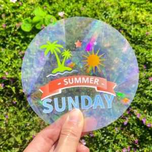 Custom Window Sticker Rainbow Cling Sticker Sun Veneer Inlay Sheets PVC Suncatcher for Car Home Wall Art