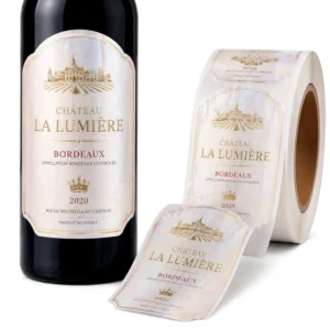 Custom Wine Beverage Mineral Water Perfume Bottle Self-Adhesive Vinyl Pearlescent Film Paper Labels