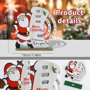 Custom Wooden Pendant Christmas Countdown Calendar Ornaments Acrylic Decoration