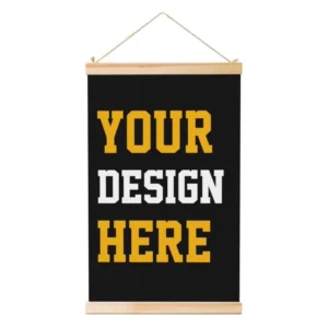 Custom Wooden Shaft Hanging Poster Personalized Your Photo Text Logo Canvas Prints Wall Art Poster Decor for Living Room Bedroom