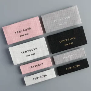 Custom Woven Iron-On End-Fold Clothing Collar Labels