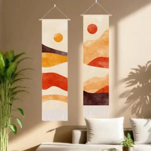 Custom Woven Tapestry Wall Hanging Wedding Backdrop Home Decor Banner with Logo Name Flag Easter Diwali Birthday