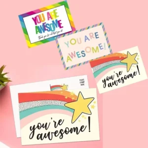 Custom “You Are Awesome” Thank You Greeting Card for Box Decoration