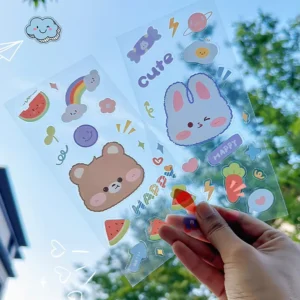 Custom clear Label Stickers with logo creator Decorative Logo Perfume Label Transparent Stickers