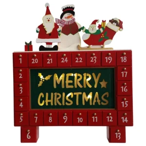 Customizable 24 Pcs Christmas Themed Wooden Advent Calendar Gemstone Blind Box Gift Set for Holiday Decoration