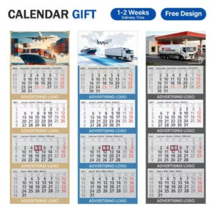 Customizable 4 Fold Layers Wall Calendar 4 Months Calendar with Logo Space for Construction and Logistics Industry