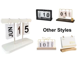 Customizable Desktop Wooden Calendar With Page-Turning Functionality