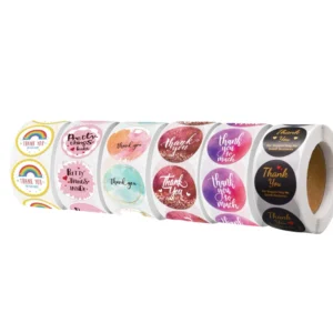 Customizable Durable Heat-Resistant Oil-Proof 1-Inch Coated Paper Thank You Stickers, Various Shapes