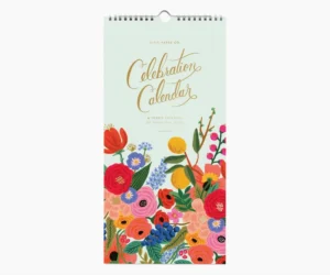 Customizable Floral Large Monthly Desk or Wall Printing Calendar Planner with Wire-o Binding and Matt Art Paper
