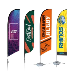 Customizable Four-Season Display Fabric Factory Advertising Aluminum Feather Flag Tear Drop Flying Beach Flag Banner