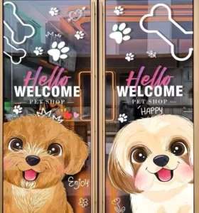 Customizable Frosted Vinyl Window Stickers Die Cut Eco Friendly Self Adhesive Removable Matte Lamination Holiday Decoration Use