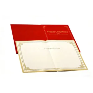 Customizable Hardcover Certificate Holder, Cardboard and Specialty Paper, Eco-Friendly Recyclable, Custom Color Printing