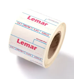 Customizable Logo Yellow Liner Waterproof Adhesive Paper Labels 58×38 Supermarket Packed Carton
