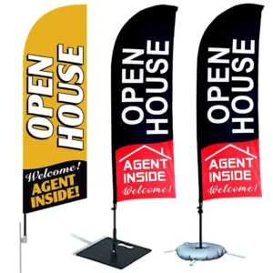 Customizable Outdoor Teardrop Flag Banner Set with Feather Flag Pole and Custom Logo