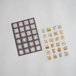Customizable PVC Cute Food Animal Stickers, Removable Decorative Decals for Albums, Card Making, and Home Decoration