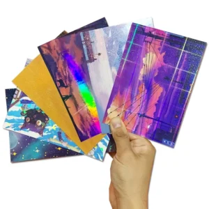 Customizable Postcard Greeting Cards Stars Design Pearlescent Poster Hot Stamping Offset Printing Custom Color Logo Cardboard