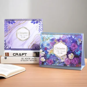Customizable Printing Paper Calendar with Clock for Office Desktop Wall Decoration Promotional Use in Cross Border Business