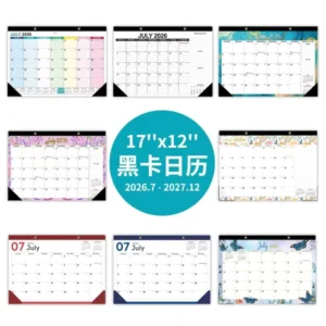 Customizable Promotional Large Monthly Table Wall Calendar 17×12 Inches Hanging Holes 12 Months Home Office School