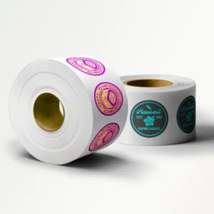 Customizable Self-Adhesive Waterproof Gold Foil Paper Vinyl Sticker Roll, Round Shape