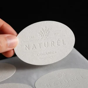 Customizable Shape Gold Paper Embossed Waterproof Self Adhesive Sticker Labels Custom Brand Logo Printing