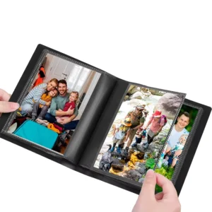 Customizable Small Size PP Cover Photo Album 4×6 Photos Black Inner Page With Strong Elastic Band