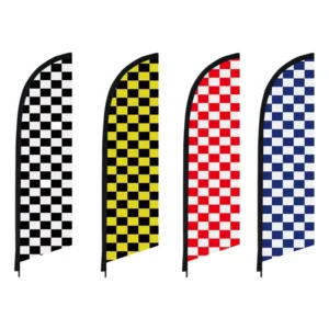 Customizable Swooper Beach Banner, No Pole, Checkered Flag