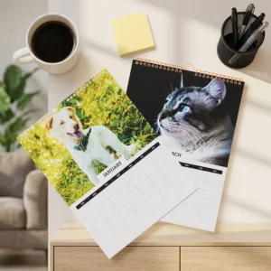 Customizable Table Wall Calendar Spiral Binding Office Gift Printing