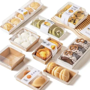 Customizable Thick Transparent Food-Grade PET Sandwich Packaging Box, Square or Rectangular, Model X266