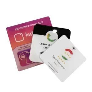 Customizable Waterproof PVC NFC Business Card QR Code Review Menu Tag Plate Restaurant Membership Card Hotel