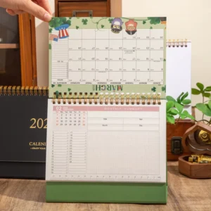 Customizable Wood Stand Desk Calendar
