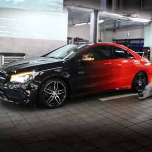 Customize Super Gloss Red Black Gradient PET Car Wrapping Film Sticker Self Adhesive Car Sticker Printed Vehicle Vinyl Wrap