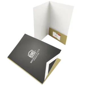 Customize a Fashionable White Cardstock Business Document Folder with Kraft Paper Duplex Board Custom Logo for School Office Use