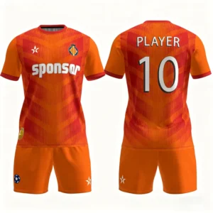 Customized 100% Polyester Quick Dry Breathable Heat Transfer Printed Soccer Jersey Sets for Unisex Team Practice