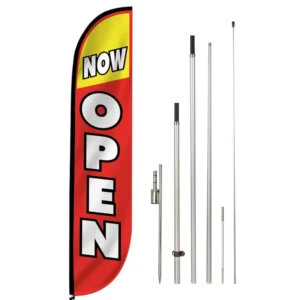 Customized 12 Feet Tall Outdoor Advertising Flag Banner with Fiberglass Pole Kit Feather Flag