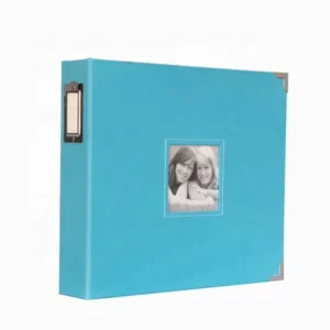 Customized 12X12 Inch Scrapbook Photo Album Top Loader Binder PU Cloth Cover Colorful Design DIY Photo Storage Embossed Logo