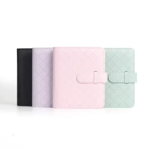 Customized 3-Inch Woven Pattern Star Photo Album 64 Solid-Color Small Commemorative Book with Leather Cover