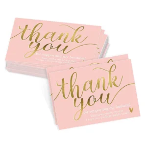 Customized 3.5×5 Inches Pink Thank You for Your Order Card for Small Business with Logo