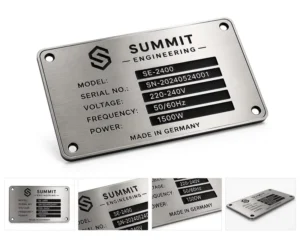 Customized 304 Stainless Steel Metal Logo Nameplate, Letterpress Printing, Fade-Resistant, 0.3-1.0 mm