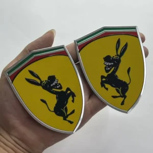Customized 3D Zinc Alloy Waterproof Adhesive Automotive Decorative Stickers Embossed Metal Badges Labels Modern Irregular Shape