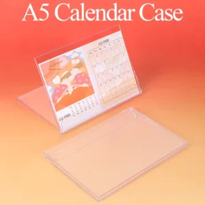 Customized A5 Desk Calendar Holder Plastic Planner Acrylic Stand Jumbo Landscape Calendar Case