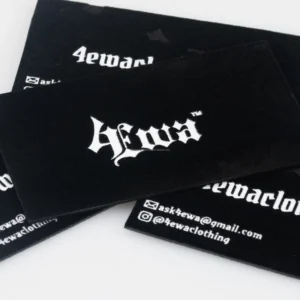 Customized Black Velvet Business Card Invitation Card with Embossing/Debossing and Silk Screen Printing