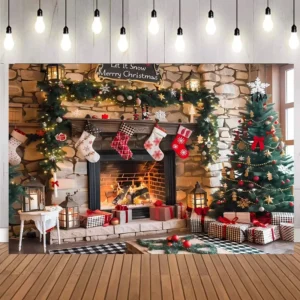 Customized Christmas Full-Color Printed Polyester Party Wall Banner Flag