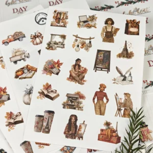 Customized Christmas Waterproof Die Cut Stickers Cartoon Sheet Stickers Gift Decorations