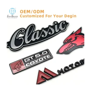 Customized Chrome Japanese Car Badge with Adhesive Tape 3D Car Emblems